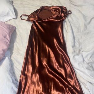 Bronze Cowl Neck Dress